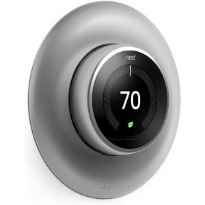 imageelago Wall Plate Cover Designed for Google Nest Learning Thermostat Matte Black  Compatible with Nest Learning Thermostat 1st2nd3rd Generation Not with 2020 Model US Patent RegisteredStainless Steel