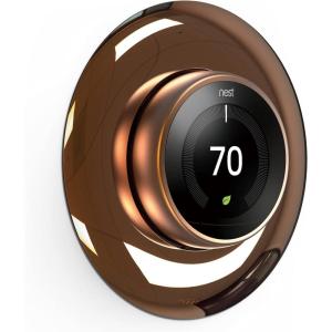 imageelago Wall Plate Cover Designed for Google Nest Learning Thermostat Brass  Compatible with Nest Learning Thermostat 1st2nd3rd Generation Not Compatible with 2020 Models US Patent RegisteredChrome Bronze