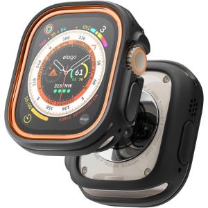 imageelago Duo Case Compatible with Apple Watch Ultra 2 Apple Watch Ultra Case Full Protection Hard PC  TPU Material Full Access to Screen Two PCs Included Strap not IncludedTPU Black  PC Orange  Black