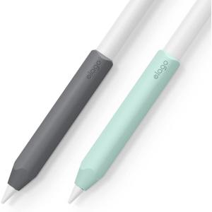 imageelago Pencil Grip 2 Pack Holder Sleeve Compatible with Apple Pencil 1st ampamp 2nd Generation and Apple Pencil USBC Dark Grey ampamp GreenDark GreyGreen