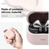 imageelago Compatible with Samsung Galaxy Buds 3 Case ampamp Galaxy Buds 3 Pro Case Premium Silicone Cover with Carabiner Protection Wireless Charging Headphone Accessories for Men for Women Sand PinkSand Pink