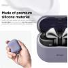 imageelago Compatible with Samsung Galaxy Buds 3 Case ampamp Galaxy Buds 3 Pro Case Premium Silicone Cover with Carabiner Protection Wireless Charging Headphone Accessories for Men for Women Sand PinkLavender Grey