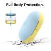 imageelago Silicone Case Designed for Samsung Galaxy Buds Plus Case 2020  Galaxy Buds Case 2019  Jean IndigoTop  Pastel Blue  Bottom  Yellow