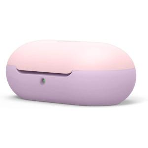 imageelago Silicone Case Designed for Samsung Galaxy Buds Plus Case 2020  Galaxy Buds Case 2019  Jean IndigoTop  Lovely Pink  Bottom  Lavender