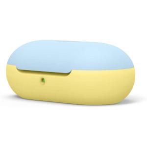 imageelago Silicone Case Designed for Samsung Galaxy Buds Plus Case 2020  Galaxy Buds Case 2019  Jean IndigoTop  Pastel Blue  Bottom  Yellow