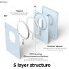 imageelago Magnetic Wallet Card Holder 2Cards Compatible with MagSafe for iPhone 1615141312 Series  Secure Phone Wallet Long Last Silicone Scratch and Damage ProtectionLight Blue