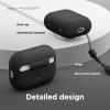 imageelago Compatible with AirPods Pro 2 Silicone Case with Lanyard Front LED Visible Fabric Lanyard Included BlackBlack
