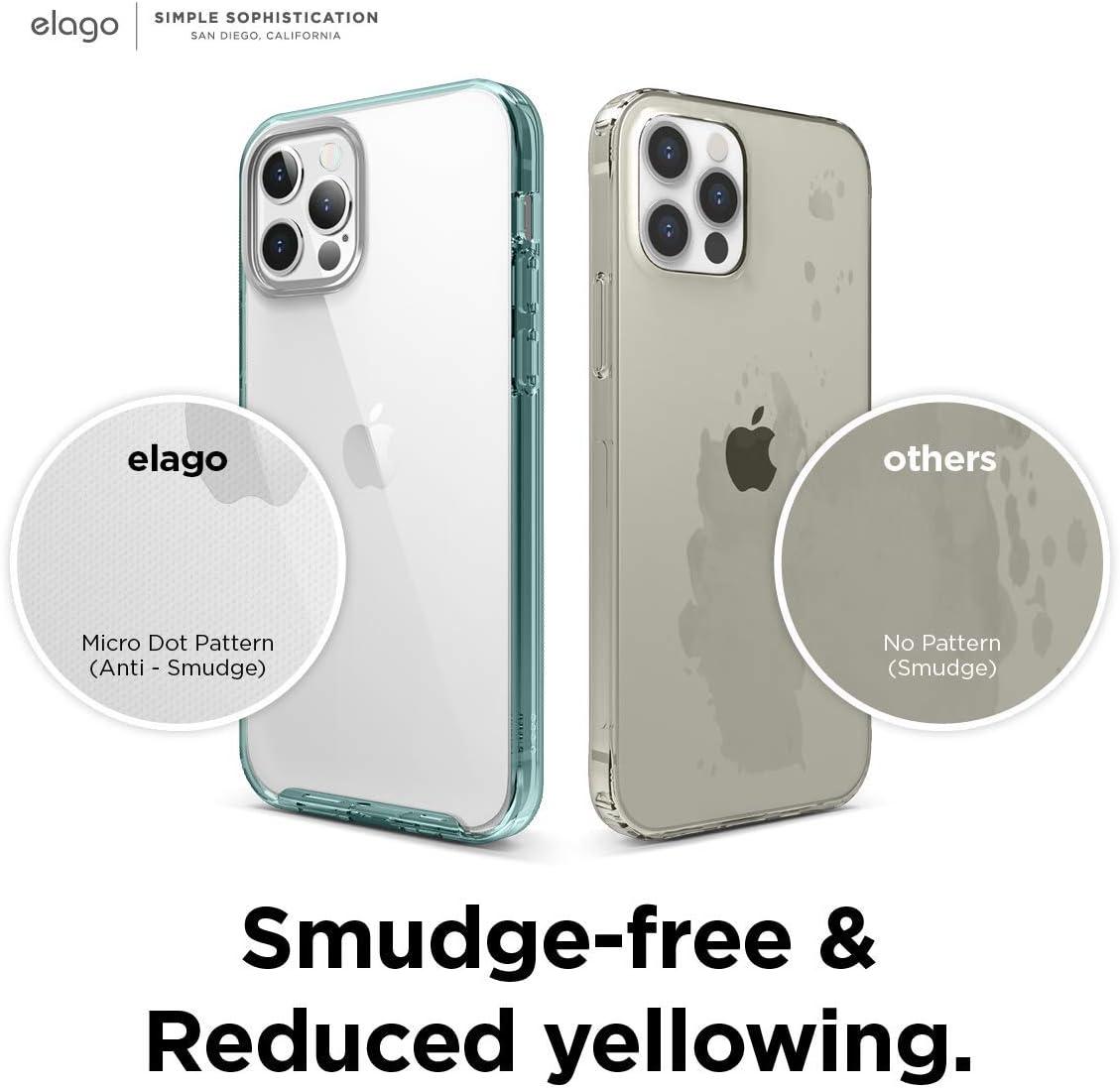 imageelago Hybrid Clear Case Designed for iPhone 12 Case ampamp Designed for iPhone 12 Pro Case 61quot Reduced Yellowing Durable PC Back Flexible Bumper Shockproof Cover Case Mint GreenMint Green