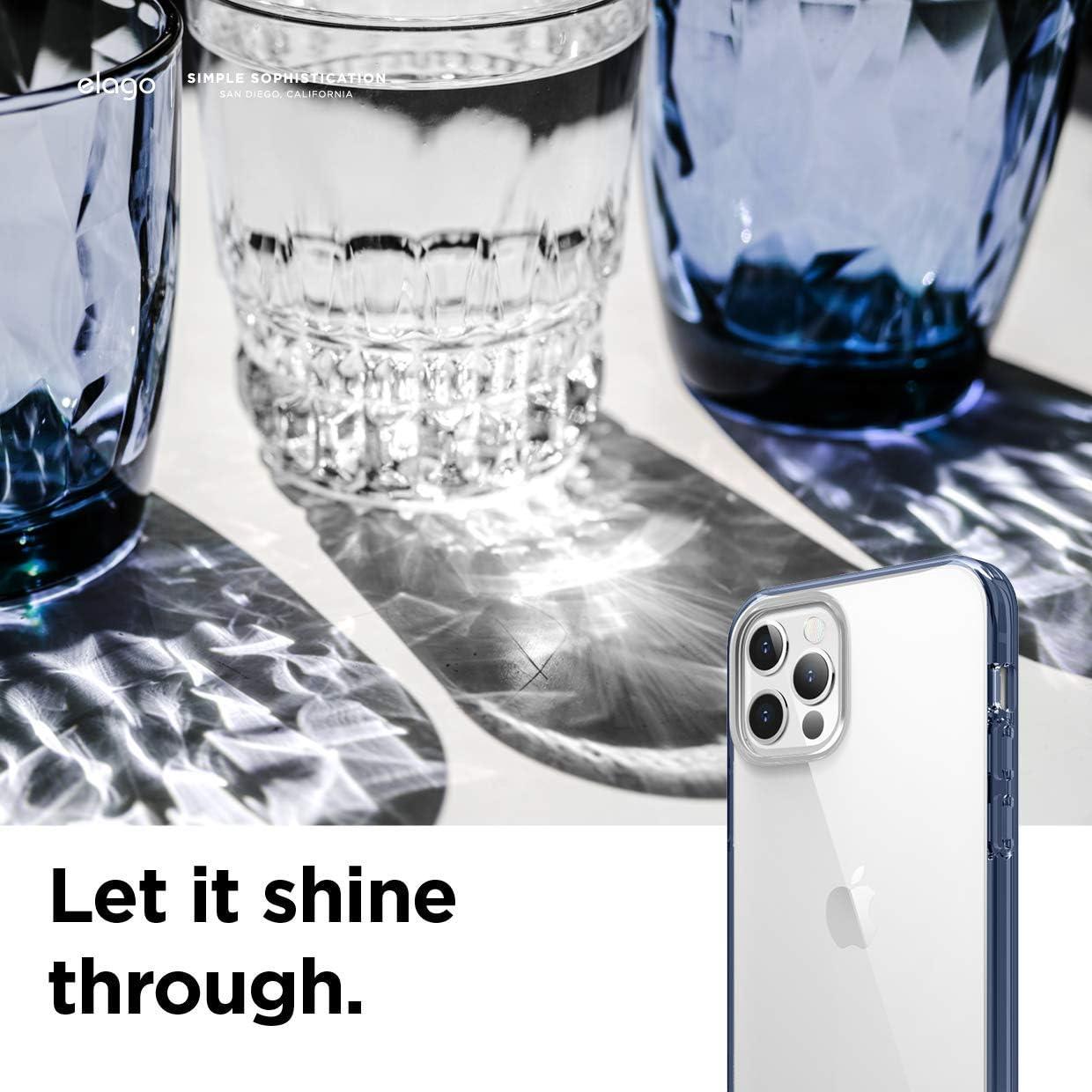 imageelago Hybrid Clear Case Designed for iPhone 12 Case ampamp Designed for iPhone 12 Pro Case 61quot Reduced Yellowing Durable PC Back Flexible Bumper Shockproof Cover Case Mint GreenBlue