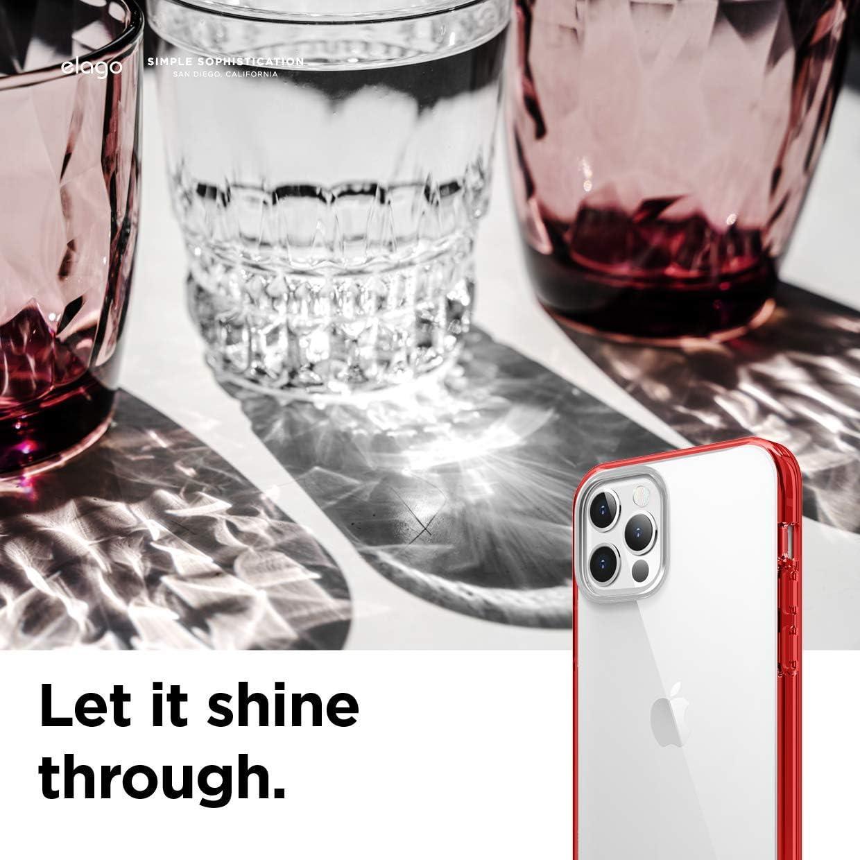 imageelago Hybrid Clear Case Designed for iPhone 12 Case ampamp Designed for iPhone 12 Pro Case 61quot Reduced Yellowing Durable PC Back Flexible Bumper Shockproof Cover Case Mint GreenRed