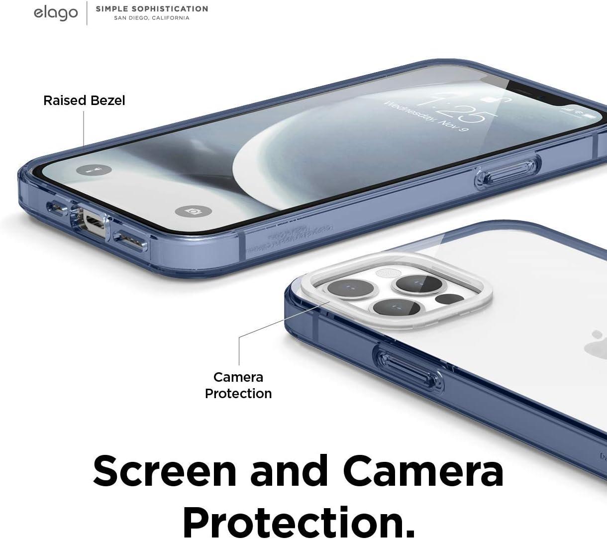 imageelago Hybrid Clear Case Designed for iPhone 12 Case ampamp Designed for iPhone 12 Pro Case 61quot Reduced Yellowing Durable PC Back Flexible Bumper Shockproof Cover Case Mint GreenBlue