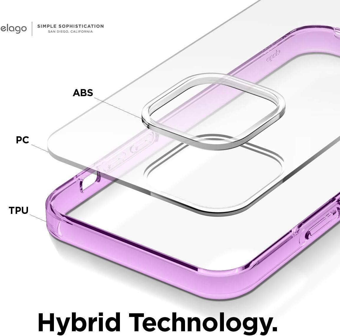 imageelago Hybrid Clear Case Designed for iPhone 12 Case ampamp Designed for iPhone 12 Pro Case 61quot Reduced Yellowing Durable PC Back Flexible Bumper Shockproof Cover Case Mint GreenLavender