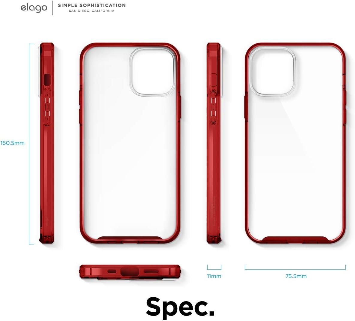 imageelago Hybrid Clear Case Designed for iPhone 12 Case ampamp Designed for iPhone 12 Pro Case 61quot Reduced Yellowing Durable PC Back Flexible Bumper Shockproof Cover Case Mint GreenRed