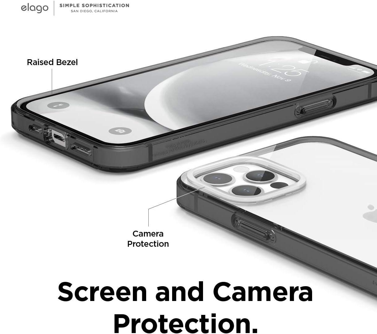 imageelago Hybrid Clear Case Designed for iPhone 12 Case ampamp Designed for iPhone 12 Pro Case 61quot Reduced Yellowing Durable PC Back Flexible Bumper Shockproof Cover Case Mint GreenBlack