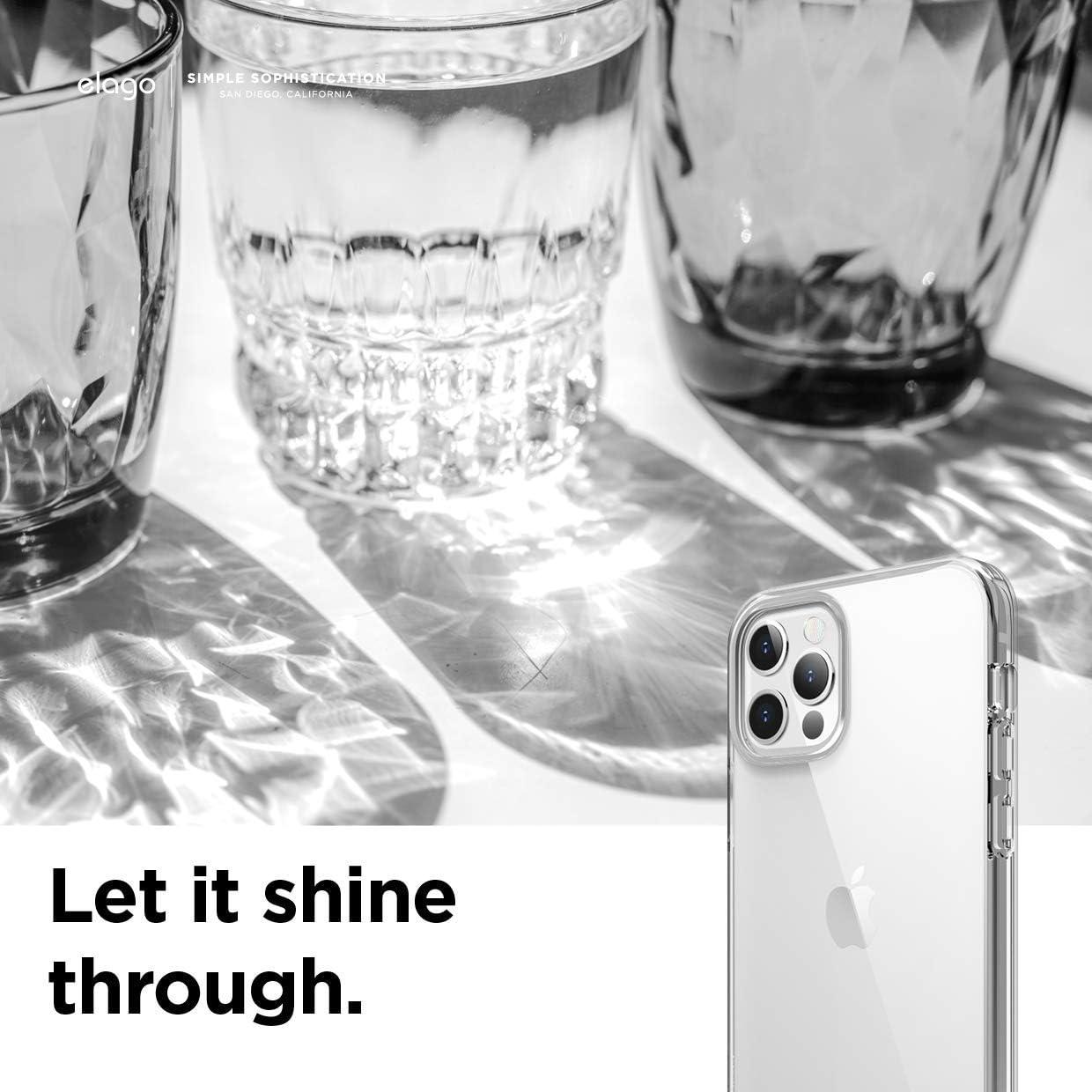 imageelago Hybrid Clear Case Designed for iPhone 12 Case ampamp Designed for iPhone 12 Pro Case 61quot Reduced Yellowing Durable PC Back Flexible Bumper Shockproof Cover Case Mint GreenTransparent