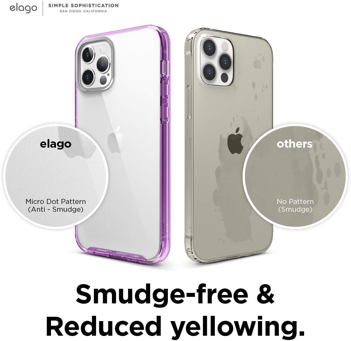 imageelago Hybrid Clear Case Designed for iPhone 12 Case ampamp Designed for iPhone 12 Pro Case 61quot Reduced Yellowing Durable PC Back Flexible Bumper Shockproof Cover Case Mint GreenLavender