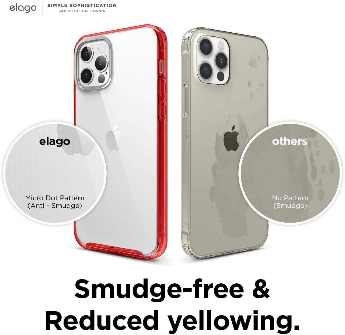 imageelago Hybrid Clear Case Designed for iPhone 12 Case ampamp Designed for iPhone 12 Pro Case 61quot Reduced Yellowing Durable PC Back Flexible Bumper Shockproof Cover Case Mint GreenRed