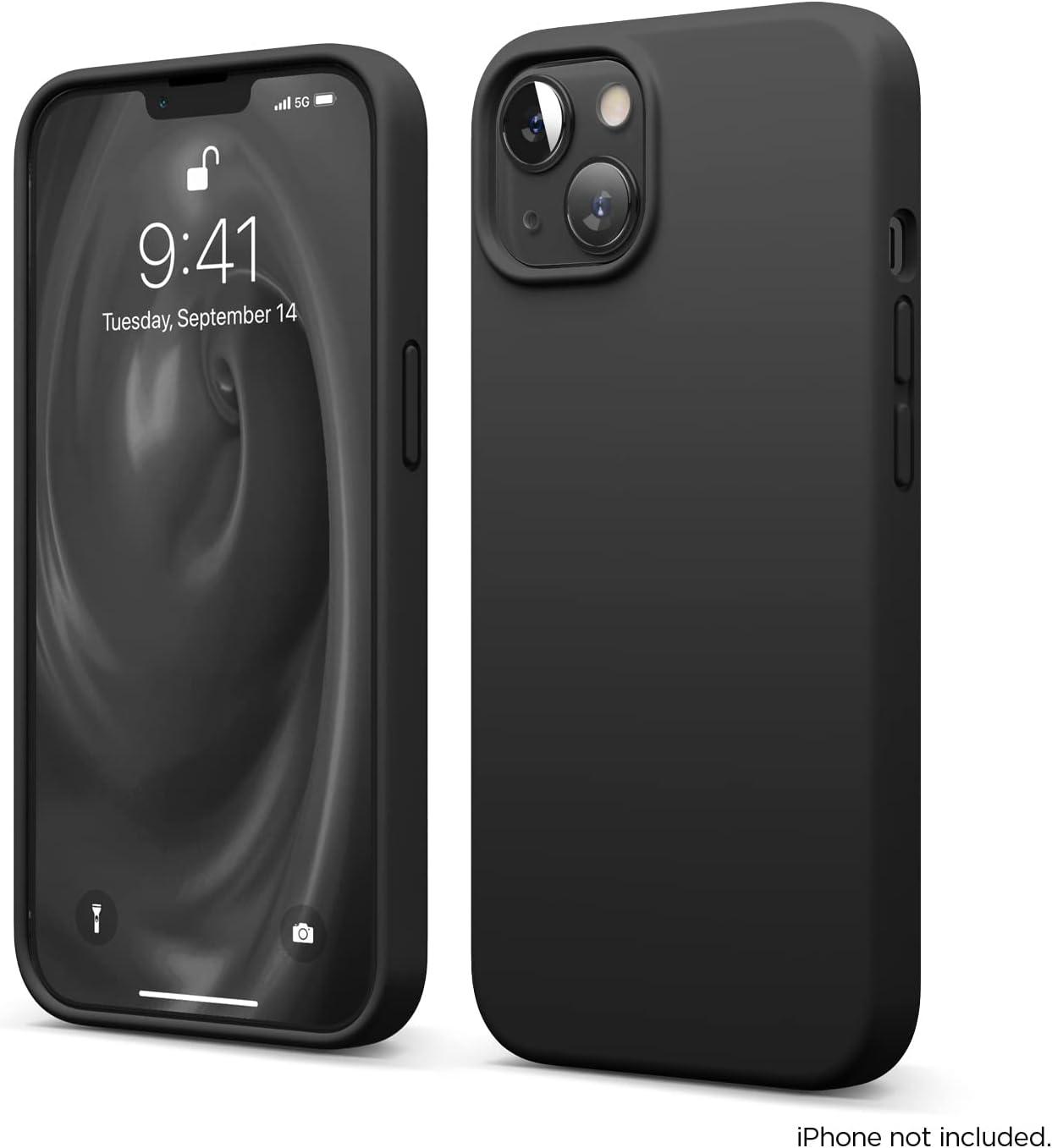 imageelago Liquid Silicone Case Compatible with iPhone 13 61 inchPremium Silicone Full Body Protection  3 Layer Shockproof Phone Case Microfiber LiningBlack