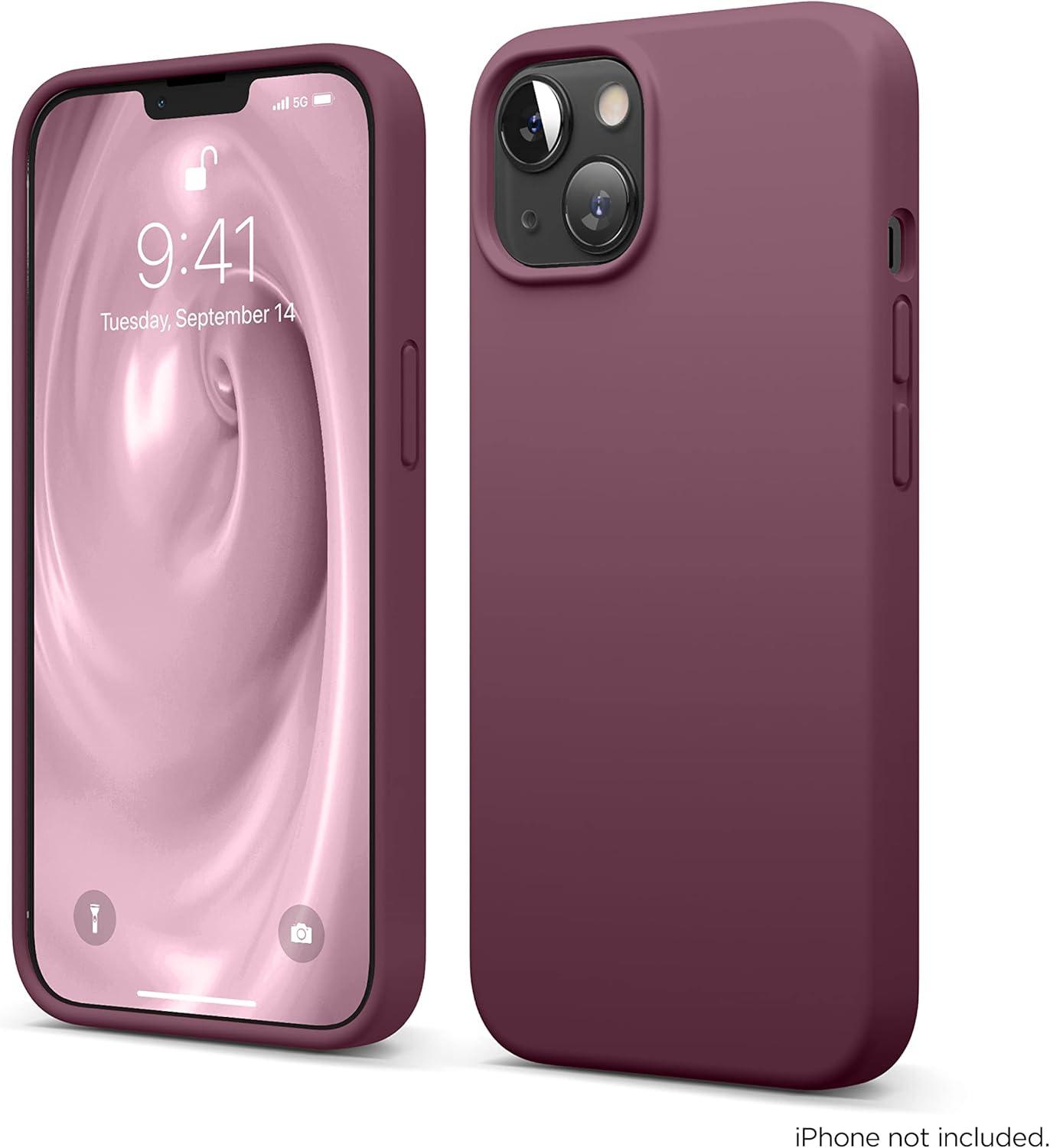 imageelago Liquid Silicone Case Compatible with iPhone 13 61 inchPremium Silicone Full Body Protection  3 Layer Shockproof Phone Case Microfiber LiningBurgundy