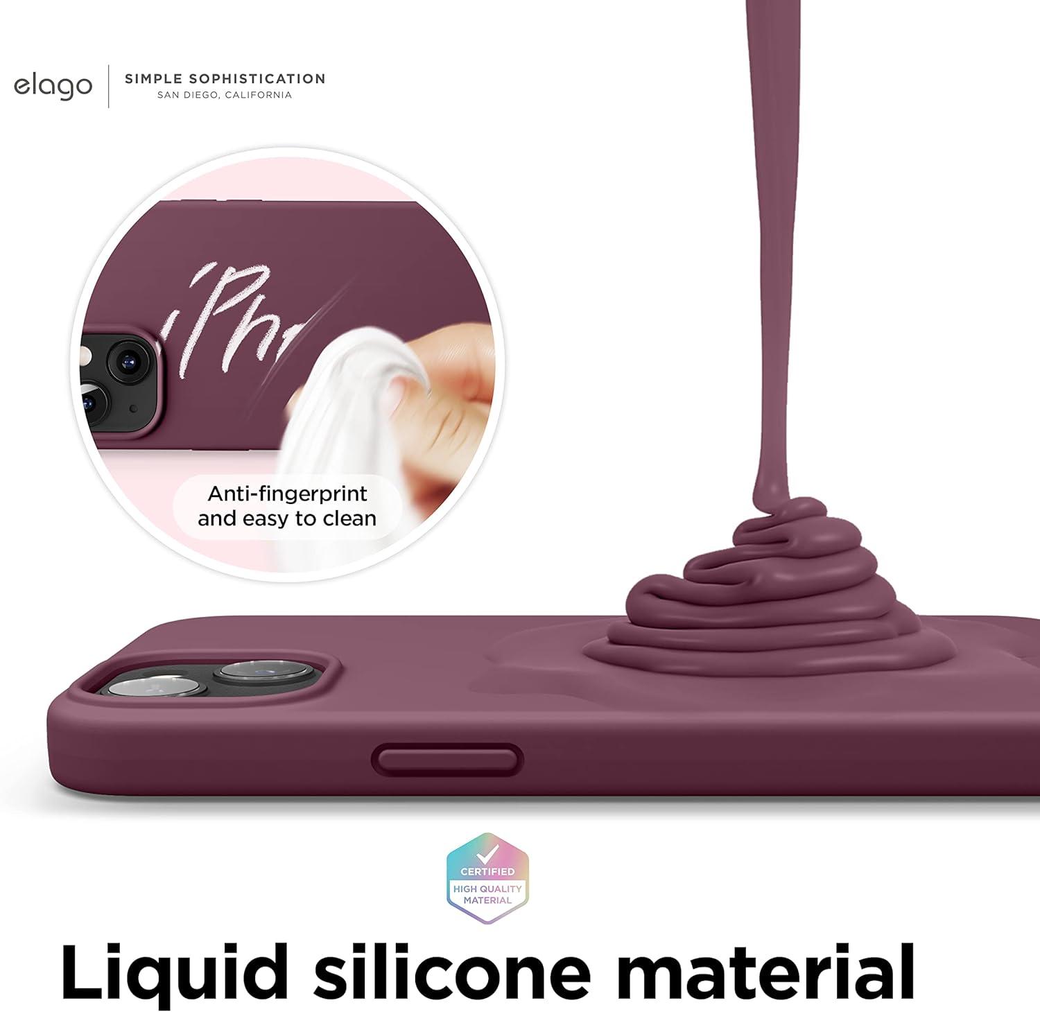 imageelago Liquid Silicone Case Compatible with iPhone 13 61 inchPremium Silicone Full Body Protection  3 Layer Shockproof Phone Case Microfiber LiningBurgundy