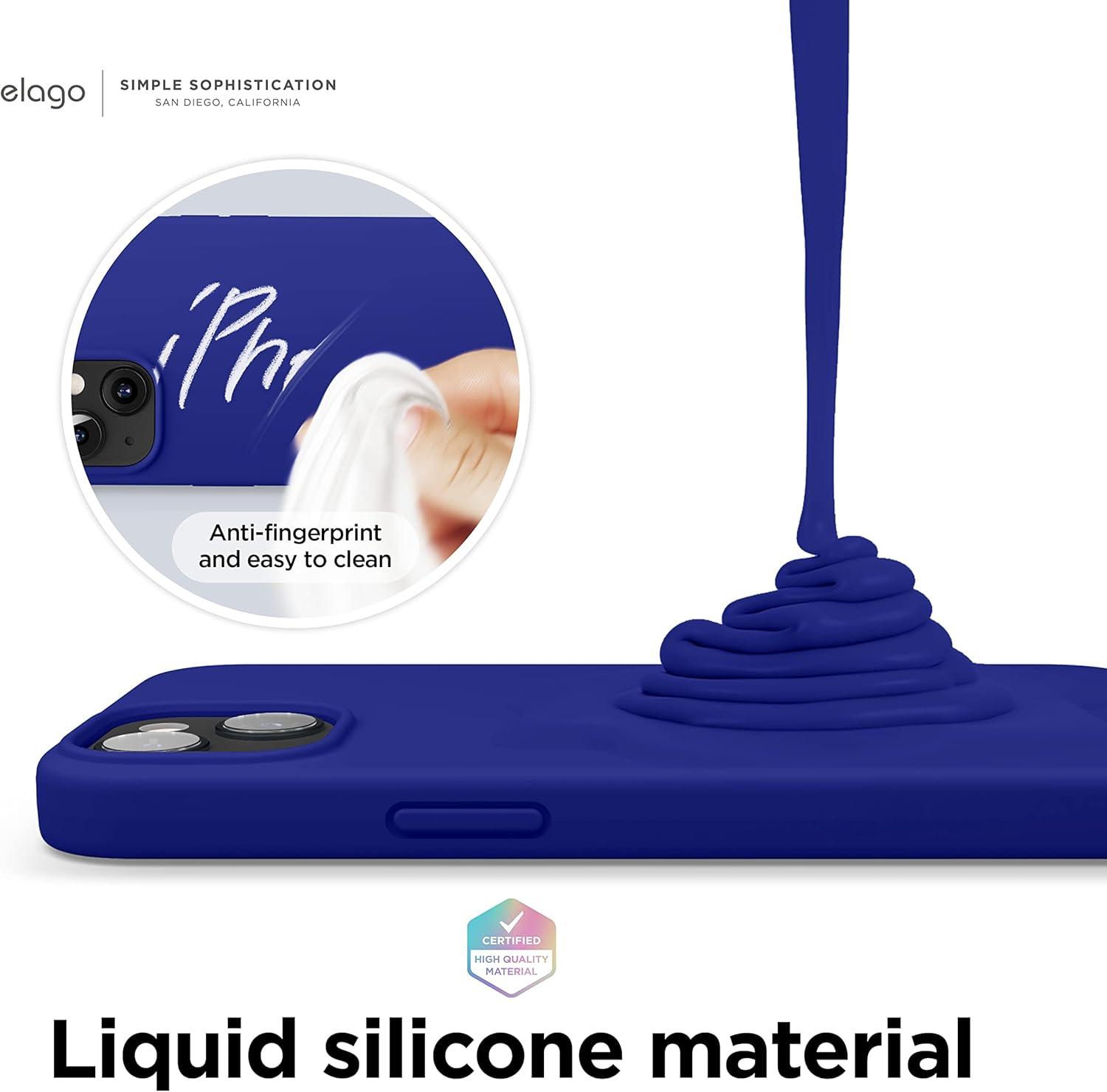 imageelago Liquid Silicone Case Compatible with iPhone 13 61 inchPremium Silicone Full Body Protection  3 Layer Shockproof Phone Case Microfiber LiningCobalt