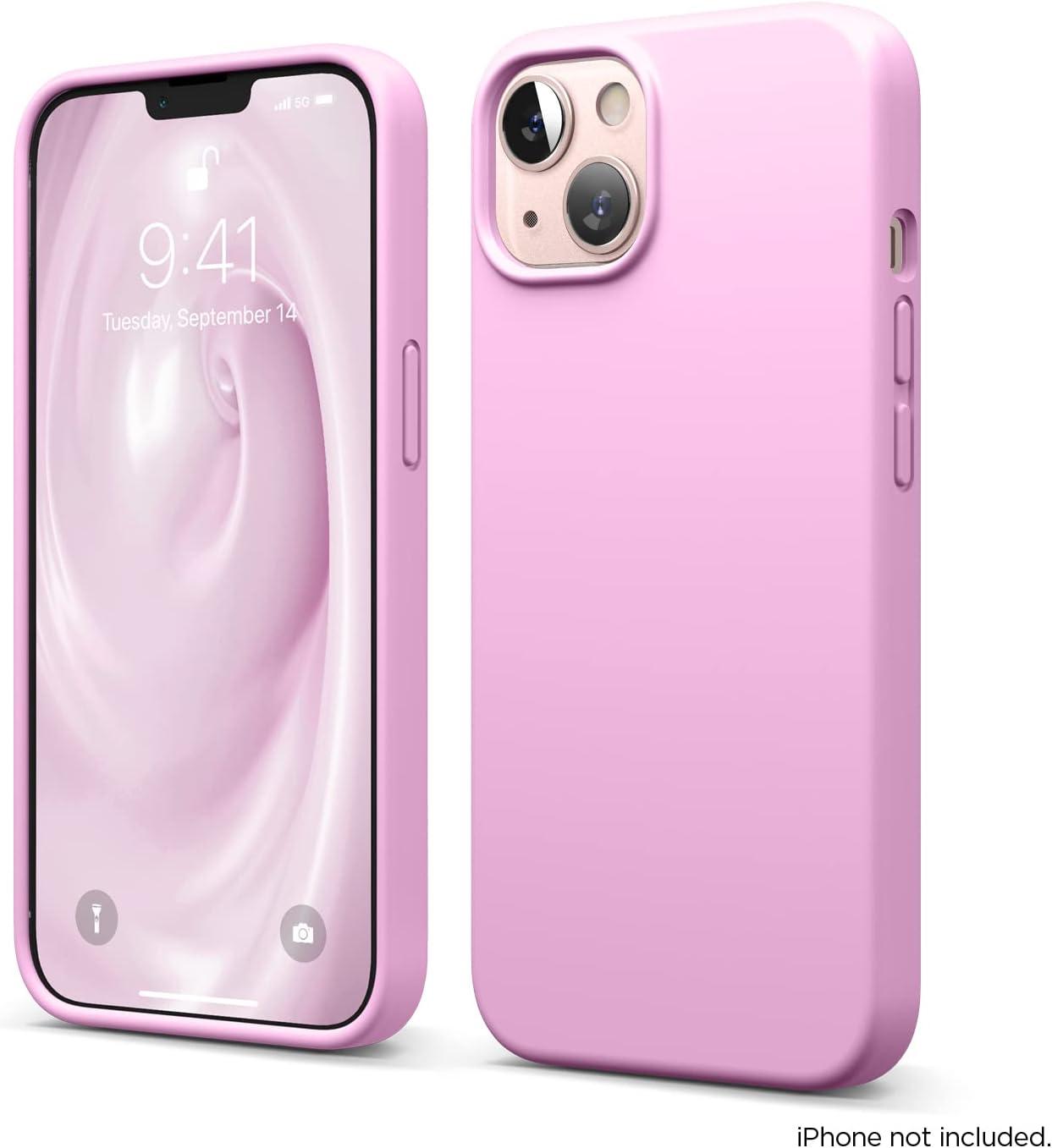 imageelago Liquid Silicone Case Compatible with iPhone 13 61 inchPremium Silicone Full Body Protection  3 Layer Shockproof Phone Case Microfiber LiningHot Pink