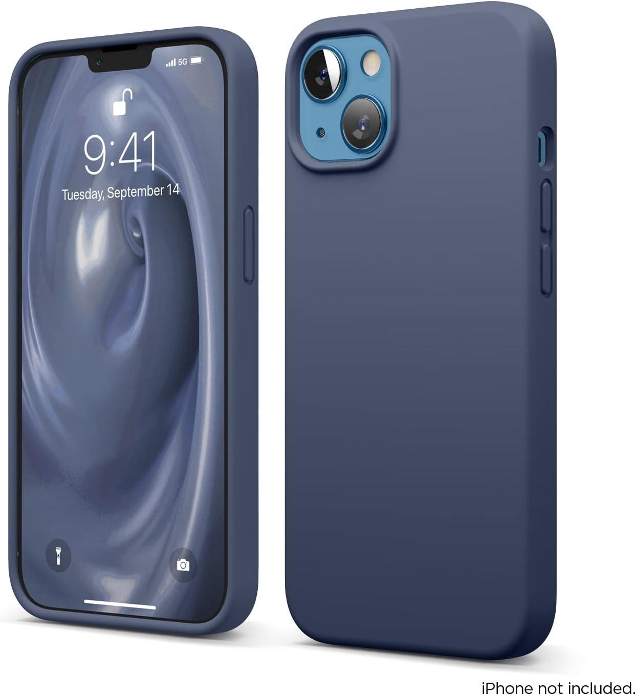 imageelago Liquid Silicone Case Compatible with iPhone 13 61 inchPremium Silicone Full Body Protection  3 Layer Shockproof Phone Case Microfiber LiningIndigo Jeans