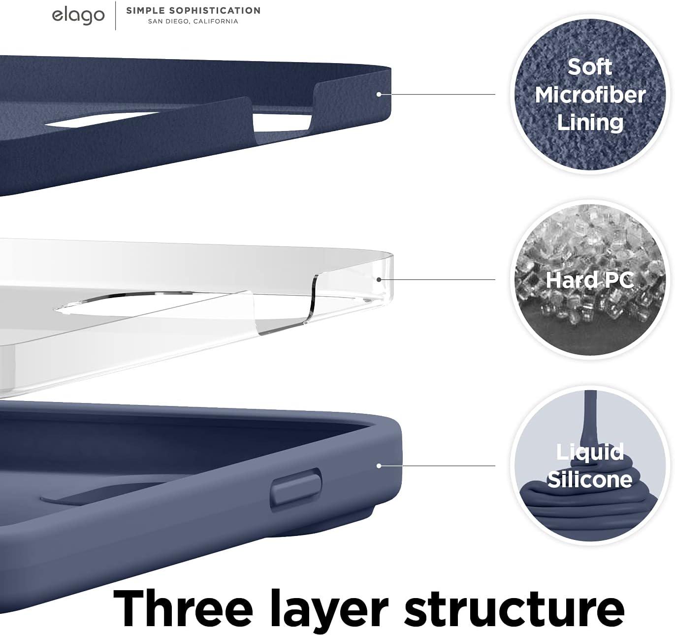 imageelago Liquid Silicone Case Compatible with iPhone 13 61 inchPremium Silicone Full Body Protection  3 Layer Shockproof Phone Case Microfiber LiningIndigo Jeans