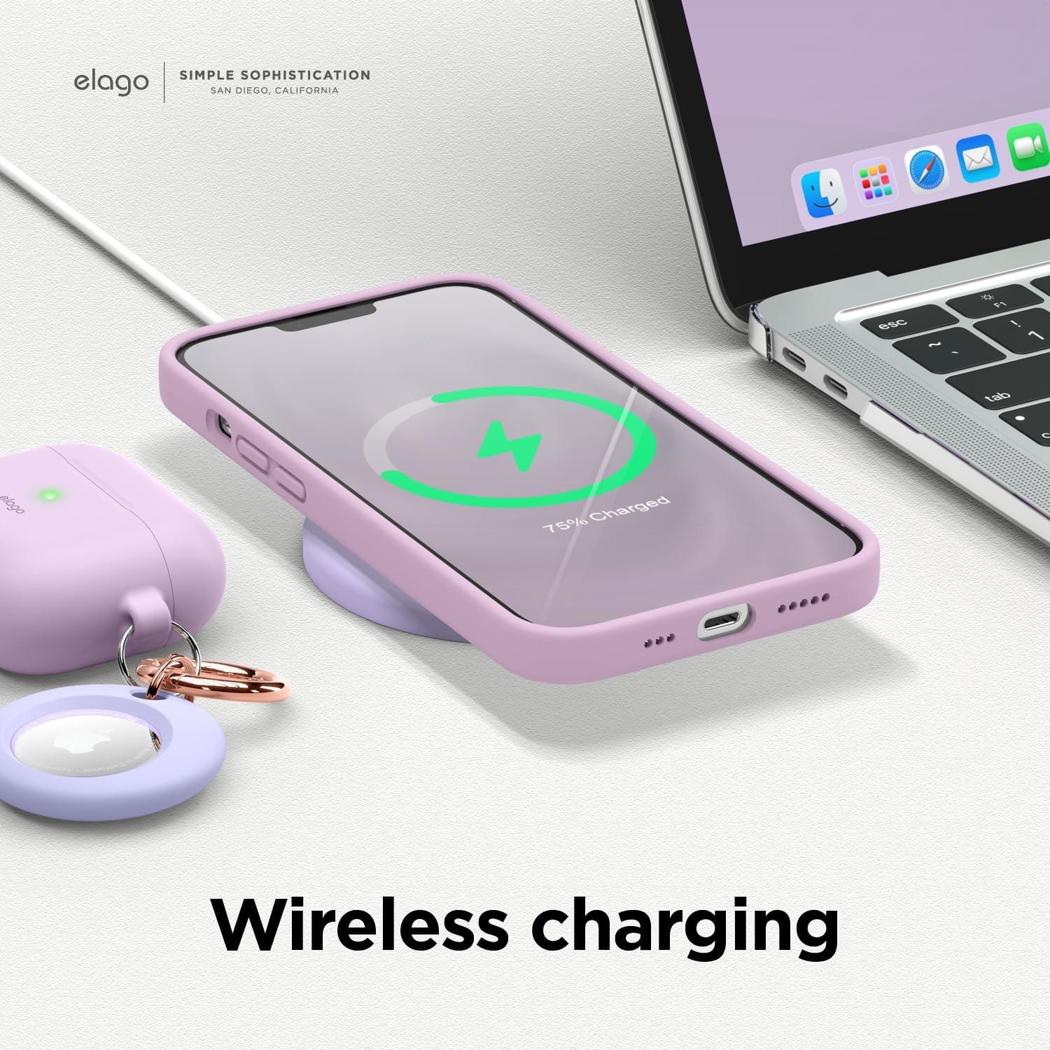 imageelago Liquid Silicone Case Compatible with iPhone 13 61 inchPremium Silicone Full Body Protection  3 Layer Shockproof Phone Case Microfiber LiningLight Lilac