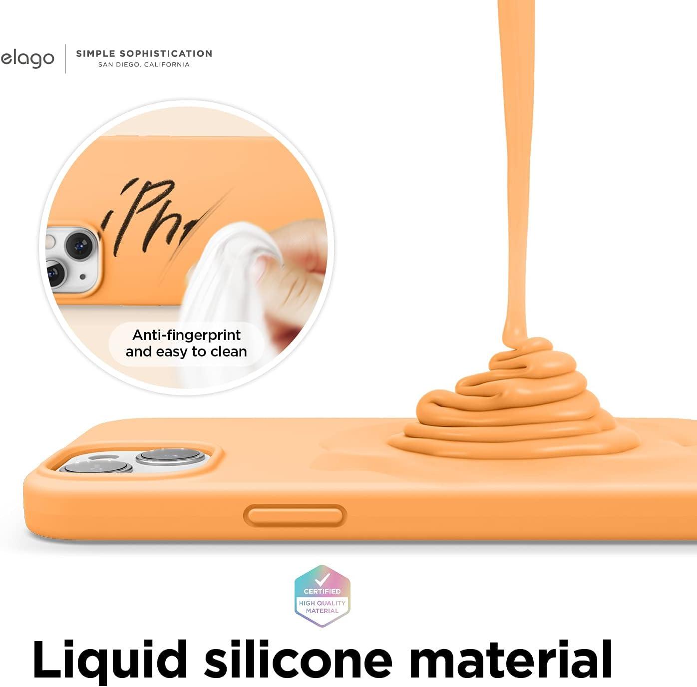 imageelago Liquid Silicone Case Compatible with iPhone 13 61 inchPremium Silicone Full Body Protection  3 Layer Shockproof Phone Case Microfiber LiningOrange