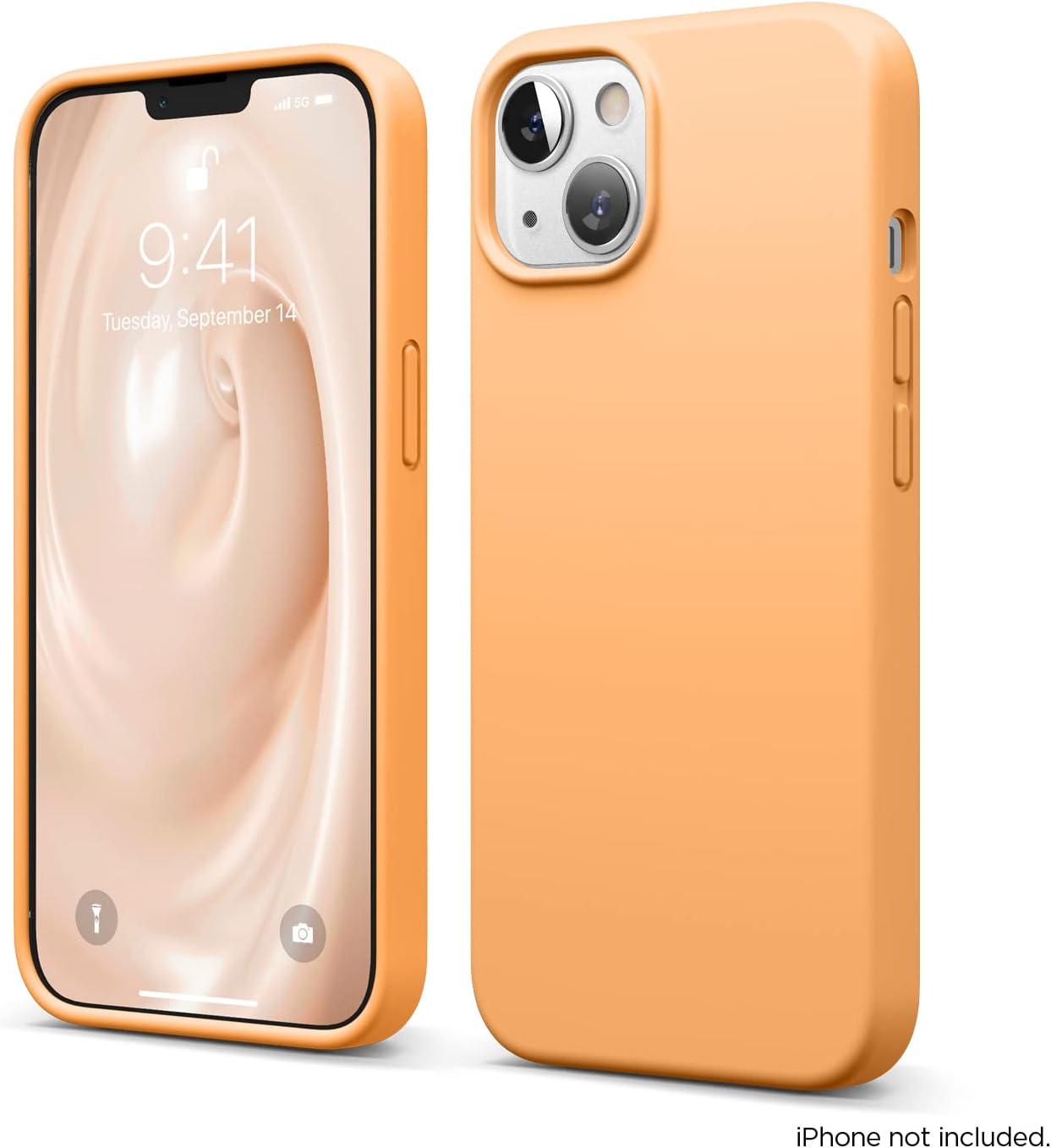 imageelago Liquid Silicone Case Compatible with iPhone 13 61 inchPremium Silicone Full Body Protection  3 Layer Shockproof Phone Case Microfiber LiningOrange