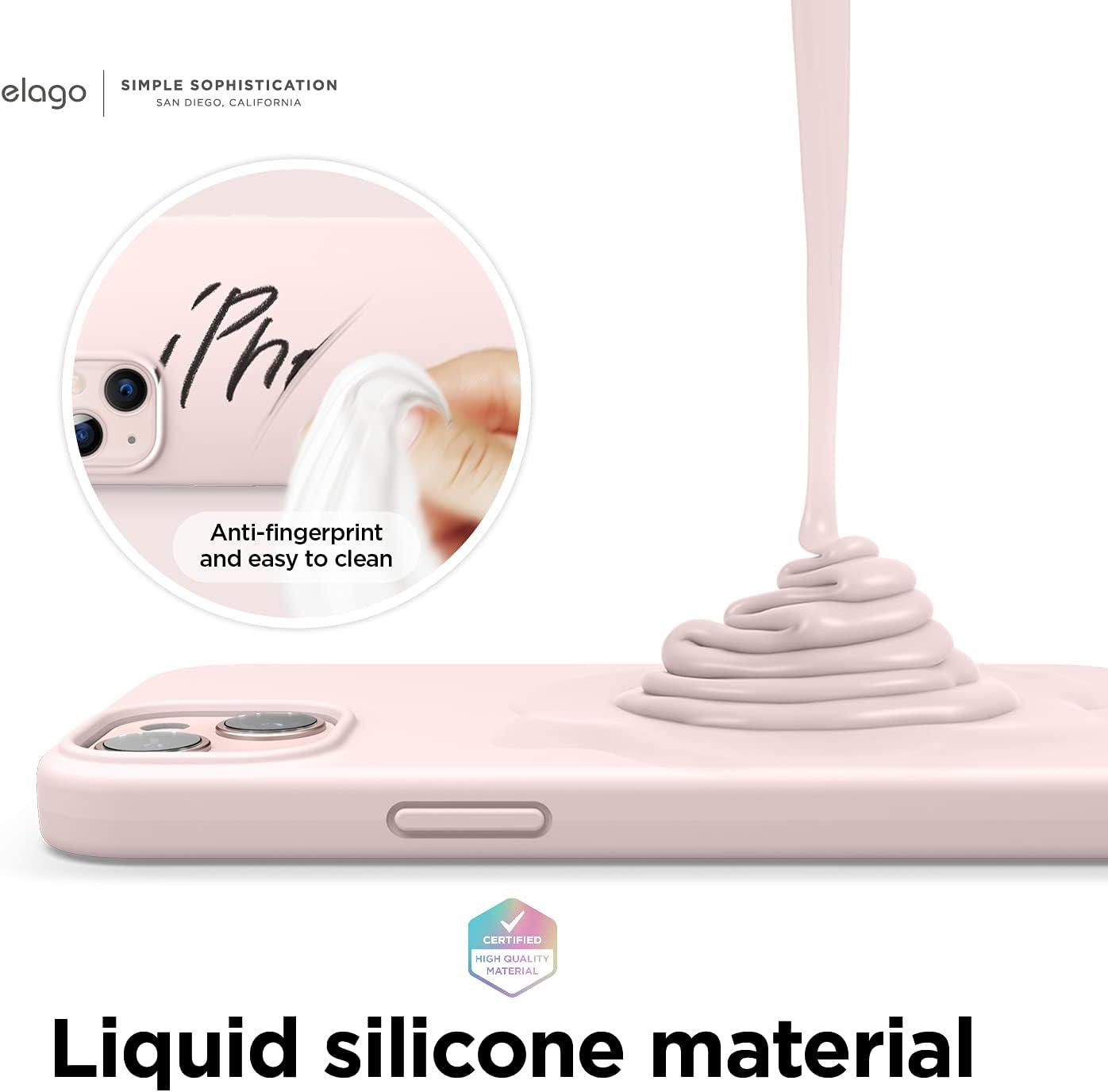 imageelago Liquid Silicone Case Compatible with iPhone 13 61 inchPremium Silicone Full Body Protection  3 Layer Shockproof Phone Case Microfiber LiningPink