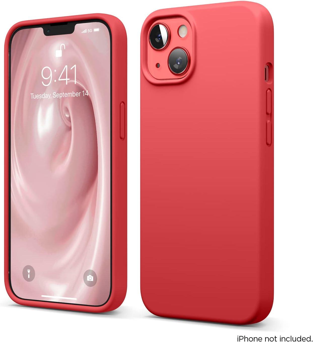 imageelago Liquid Silicone Case Compatible with iPhone 13 61 inchPremium Silicone Full Body Protection  3 Layer Shockproof Phone Case Microfiber LiningRed