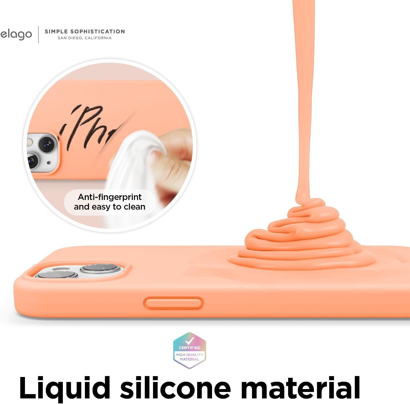 imageelago Liquid Silicone Case Compatible with iPhone 13 61 inchPremium Silicone Full Body Protection  3 Layer Shockproof Phone Case Microfiber LiningSalmon