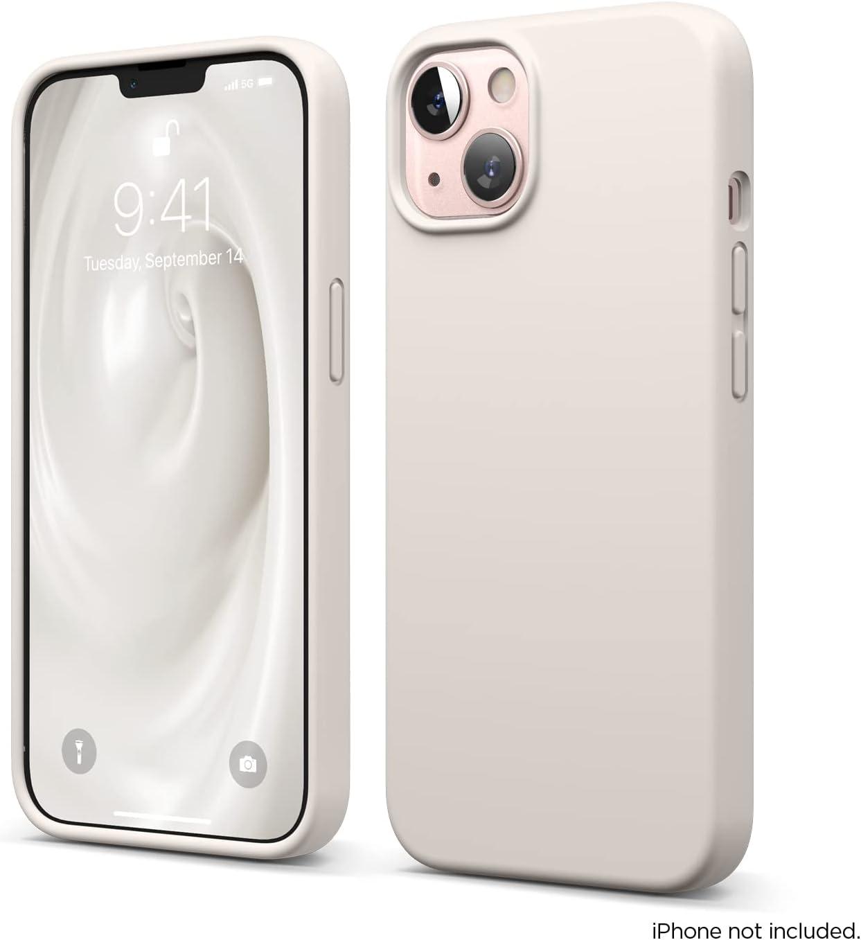 imageelago Liquid Silicone Case Compatible with iPhone 13 61 inchPremium Silicone Full Body Protection  3 Layer Shockproof Phone Case Microfiber LiningStone