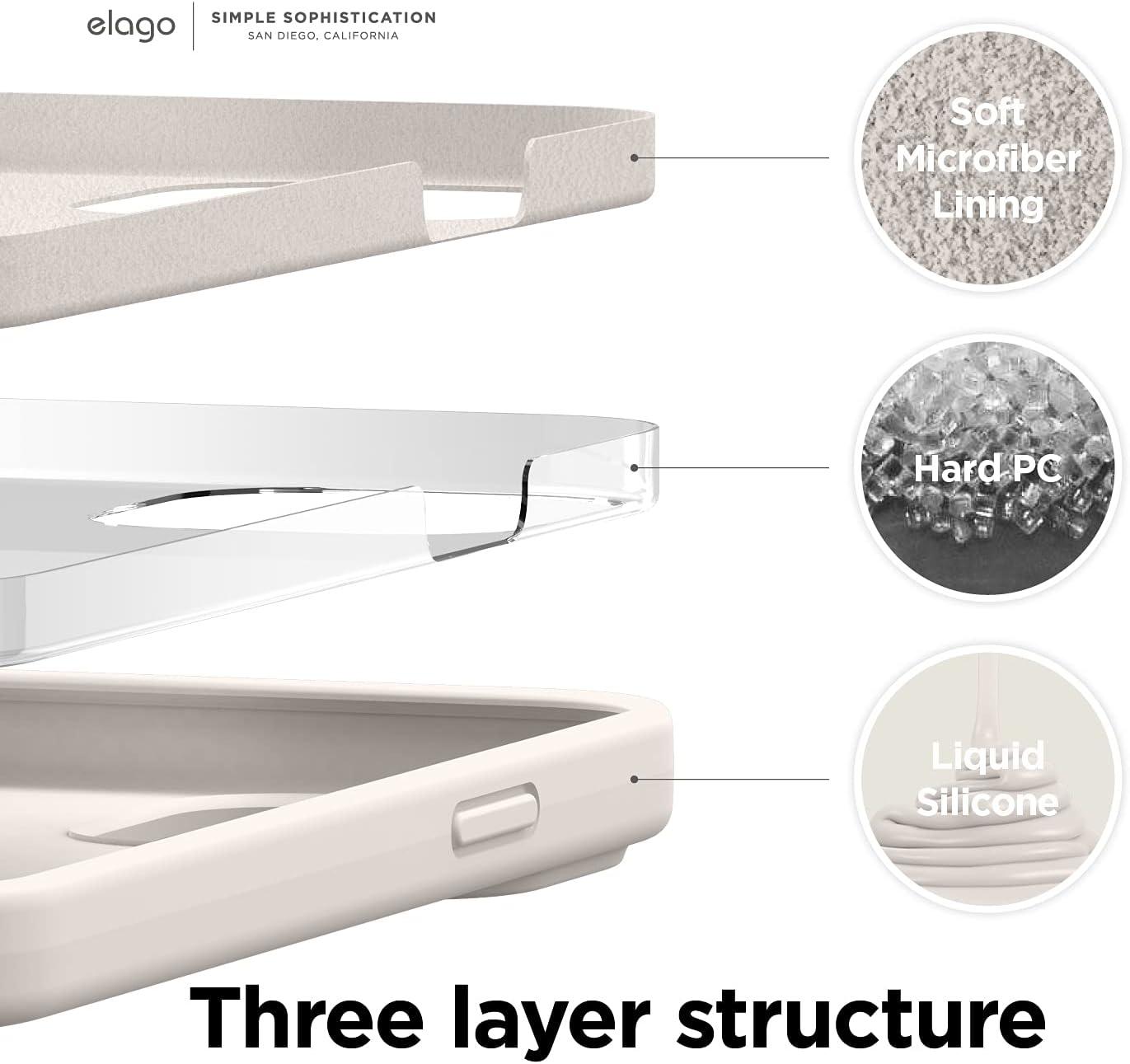 imageelago Liquid Silicone Case Compatible with iPhone 13 61 inchPremium Silicone Full Body Protection  3 Layer Shockproof Phone Case Microfiber LiningStone
