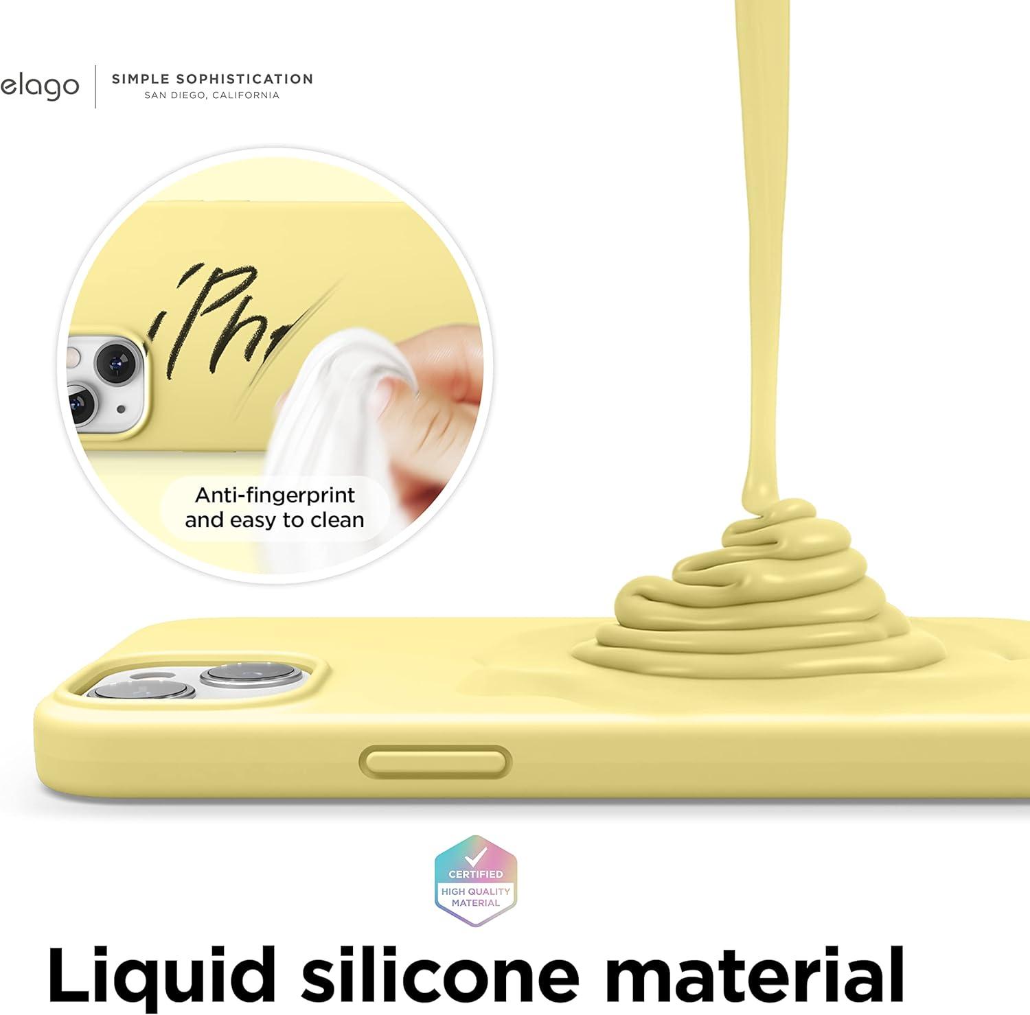 imageelago Liquid Silicone Case Compatible with iPhone 13 61 inchPremium Silicone Full Body Protection  3 Layer Shockproof Phone Case Microfiber LiningYellow