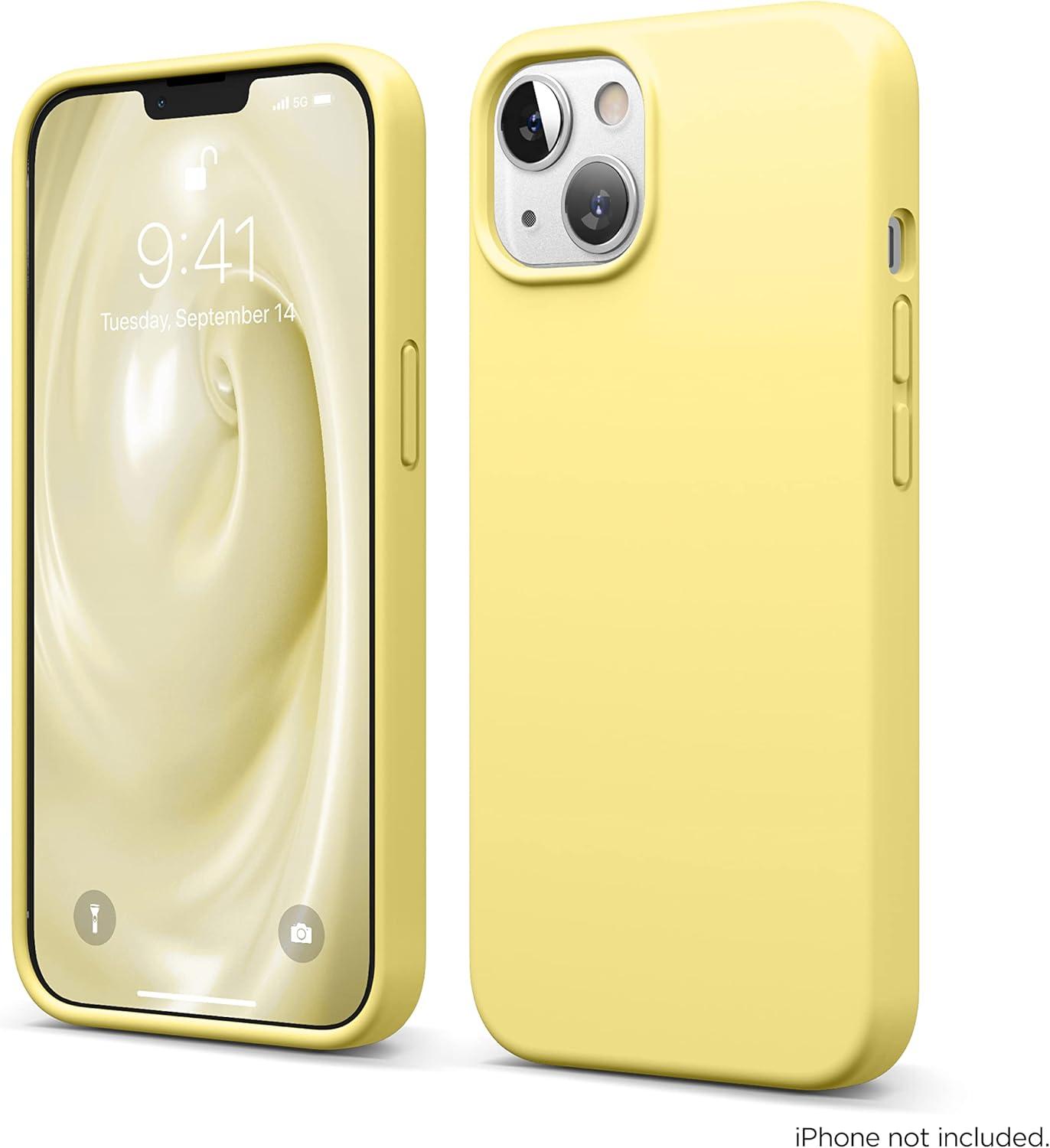 imageelago Liquid Silicone Case Compatible with iPhone 13 61 inchPremium Silicone Full Body Protection  3 Layer Shockproof Phone Case Microfiber LiningYellow