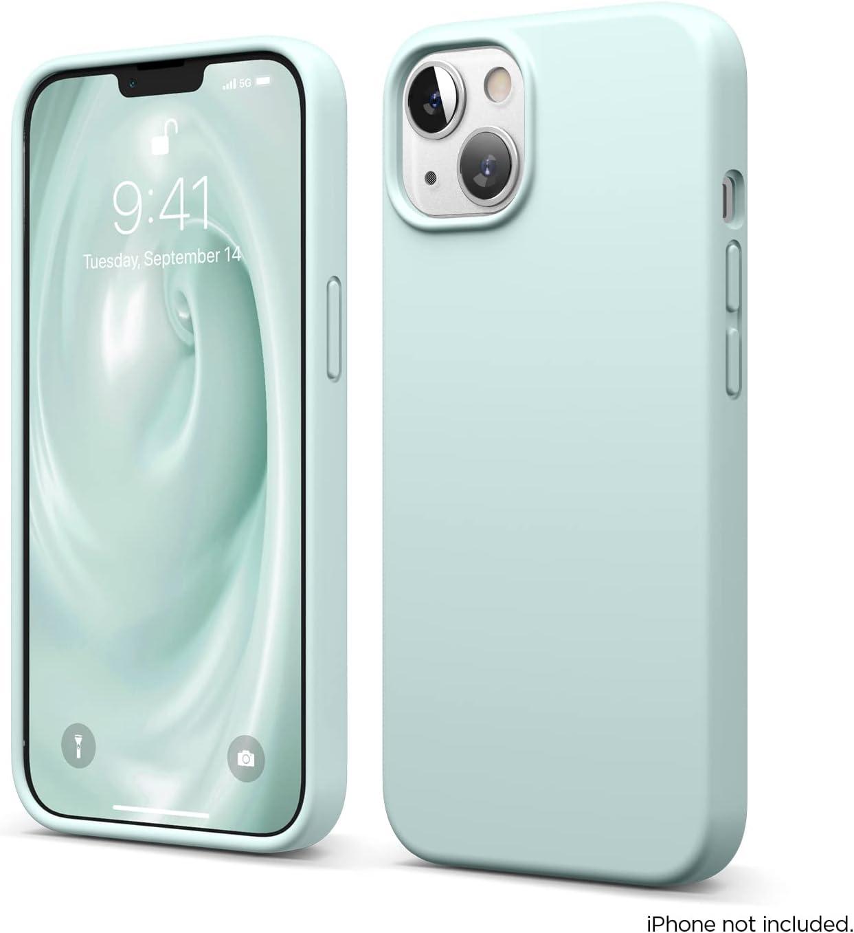 imageelago Liquid Silicone Case Compatible with iPhone 13 61 inchPremium Silicone Full Body Protection  3 Layer Shockproof Phone Case Microfiber Liningmint green