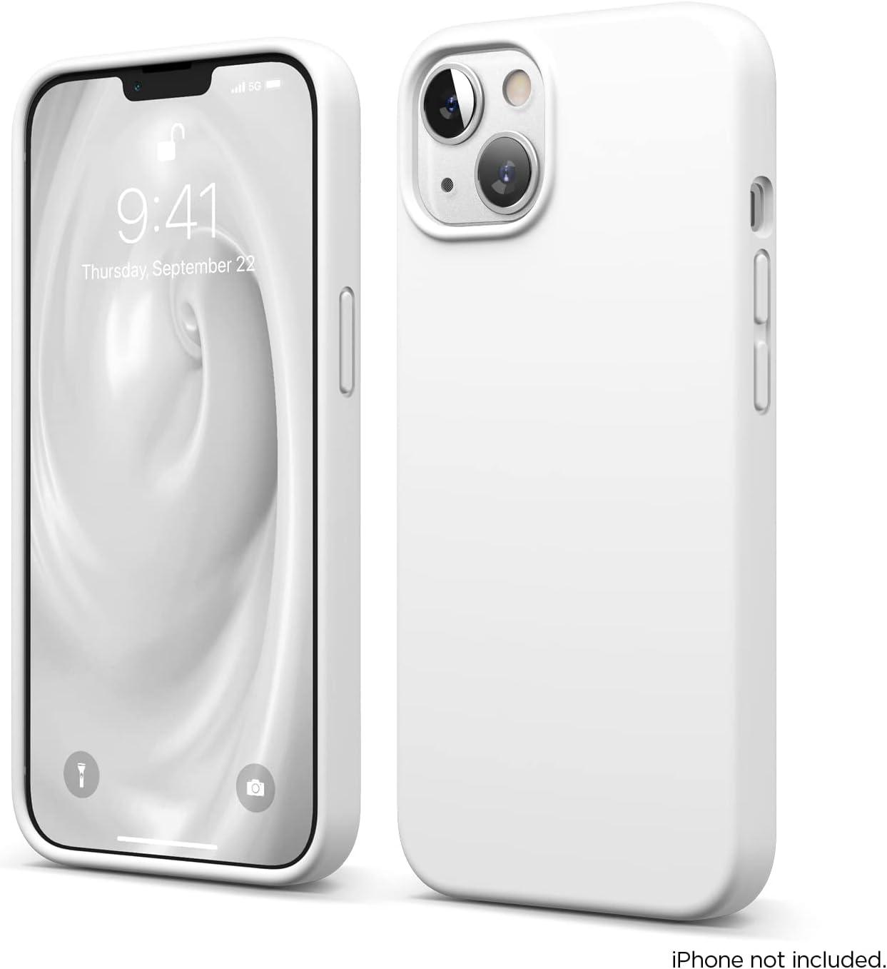 imageelago Liquid Silicone Case Compatible with iPhone 13 61 inchPremium Silicone Full Body Protection  3 Layer Shockproof Phone Case Microfiber Liningwhite