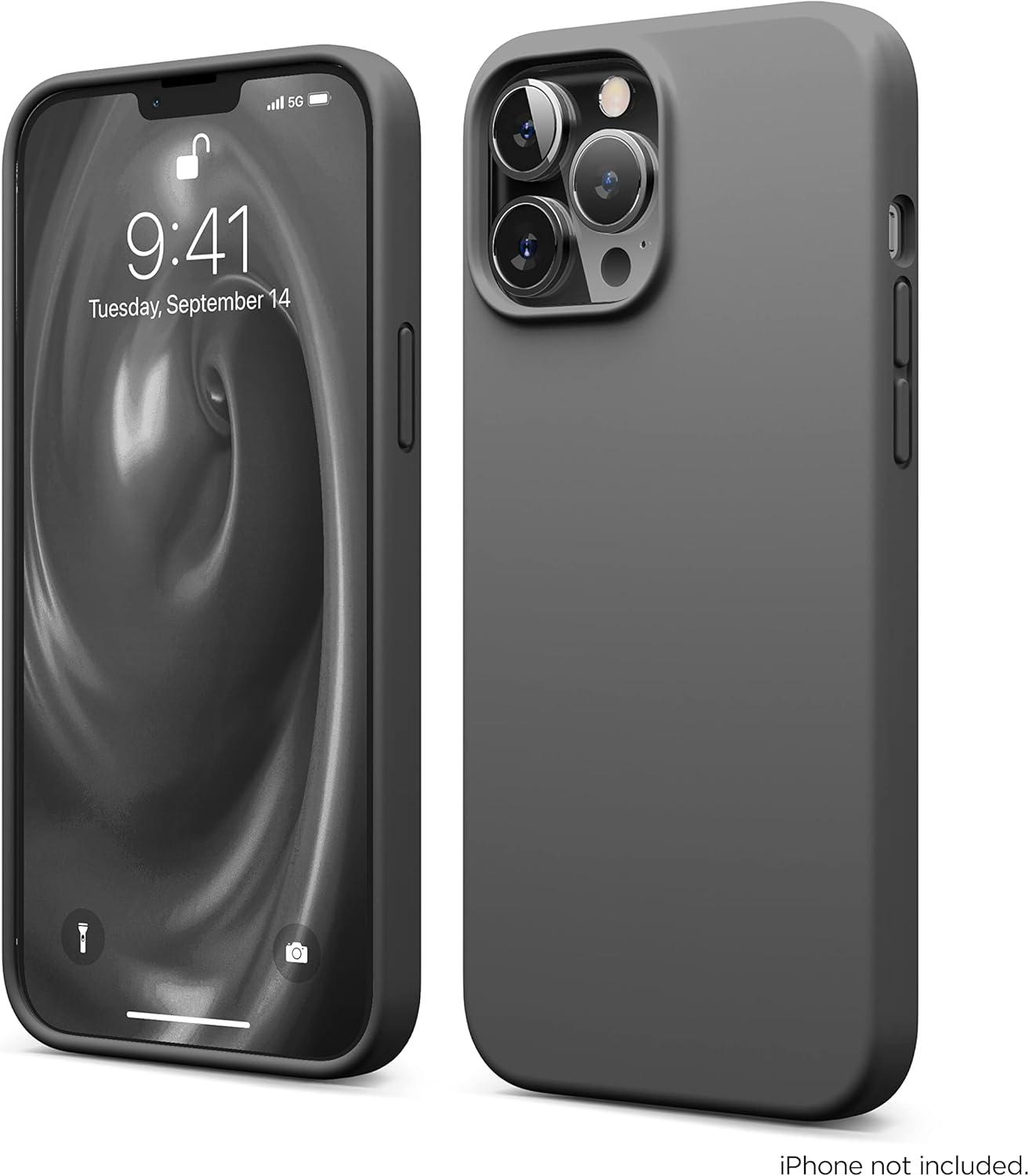 imageelago Liquid Silicone Case Compatible with iPhone 13 Pro Max 67 inches Premium Silicone Case Full Protection Case  Shockproof Cover with 3 Structure WhiteEdark grey