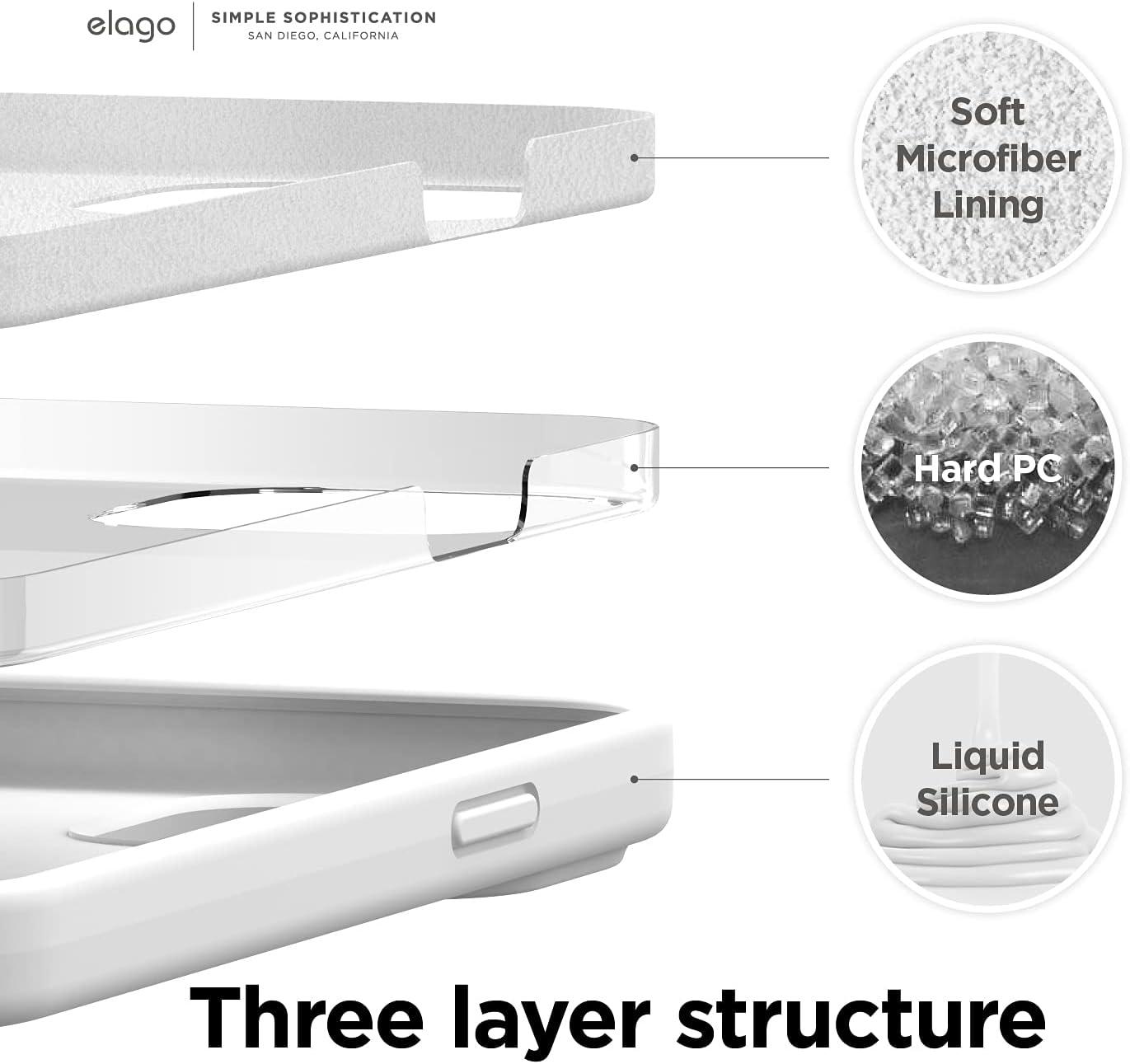 imageelago Liquid Silicone Case Compatible with iPhone 13 Pro Max 67 inches Premium Silicone Case Full Protection Case  Shockproof Cover with 3 Structure Whitewhite