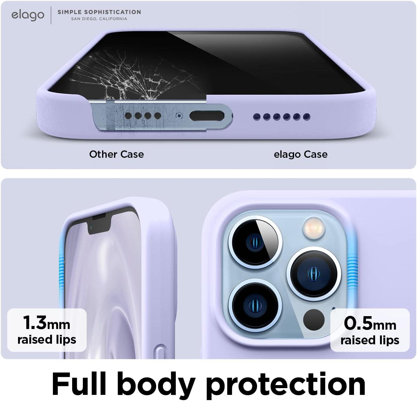 imageelago Liquid Silicone Case Compatible with iPhone 13 Pro Max 67 inches Premium Silicone Case Full Protection Case  Shockproof Cover with 3 Structure WhitePurple