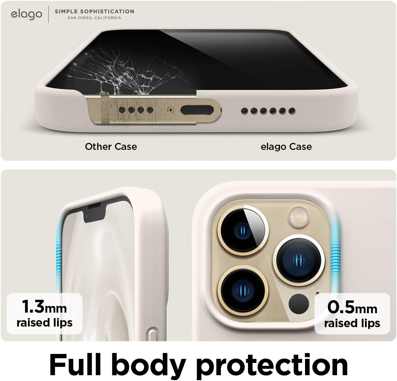imageelago Liquid Silicone Case Compatible with iPhone 13 Pro Max 67 inches Premium Silicone Case Full Protection Case  Shockproof Cover with 3 Structure WhiteStone