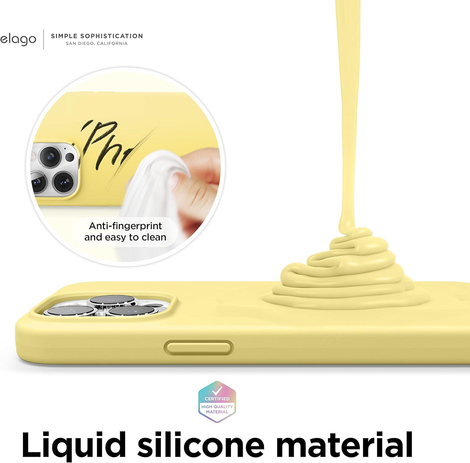 imageelago Liquid Silicone Case Compatible with iPhone 13 Pro Max 67 inches Premium Silicone Case Full Protection Case  Shockproof Cover with 3 Structure WhiteYellow