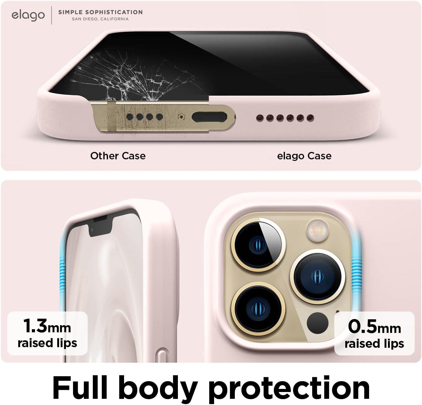 imageelago Liquid Silicone Case Compatible with iPhone 13 Pro Max 67 inches Premium Silicone Case Full Protection Case  Shockproof Cover with 3 Structure WhitePink