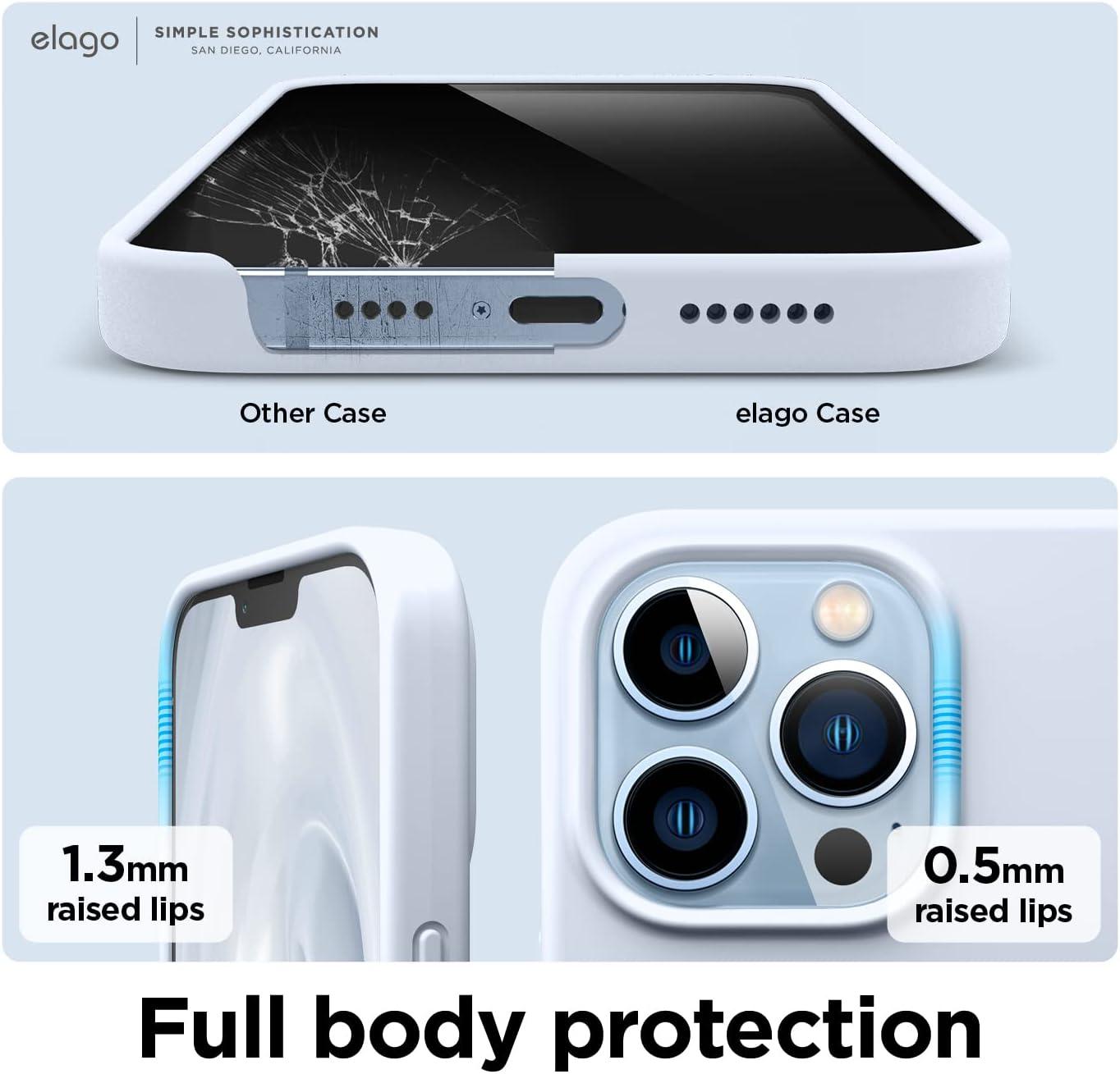 imageelago Liquid Silicone Case Compatible with iPhone 13 Pro Max 67 inches Premium Silicone Case Full Protection Case  Shockproof Cover with 3 Structure WhiteBright blue