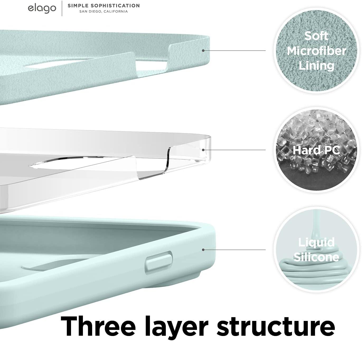 imageelago Liquid Silicone Case Compatible with iPhone 13 Pro Max 67 inches Premium Silicone Case Full Protection Case  Shockproof Cover with 3 Structure Whitemint green