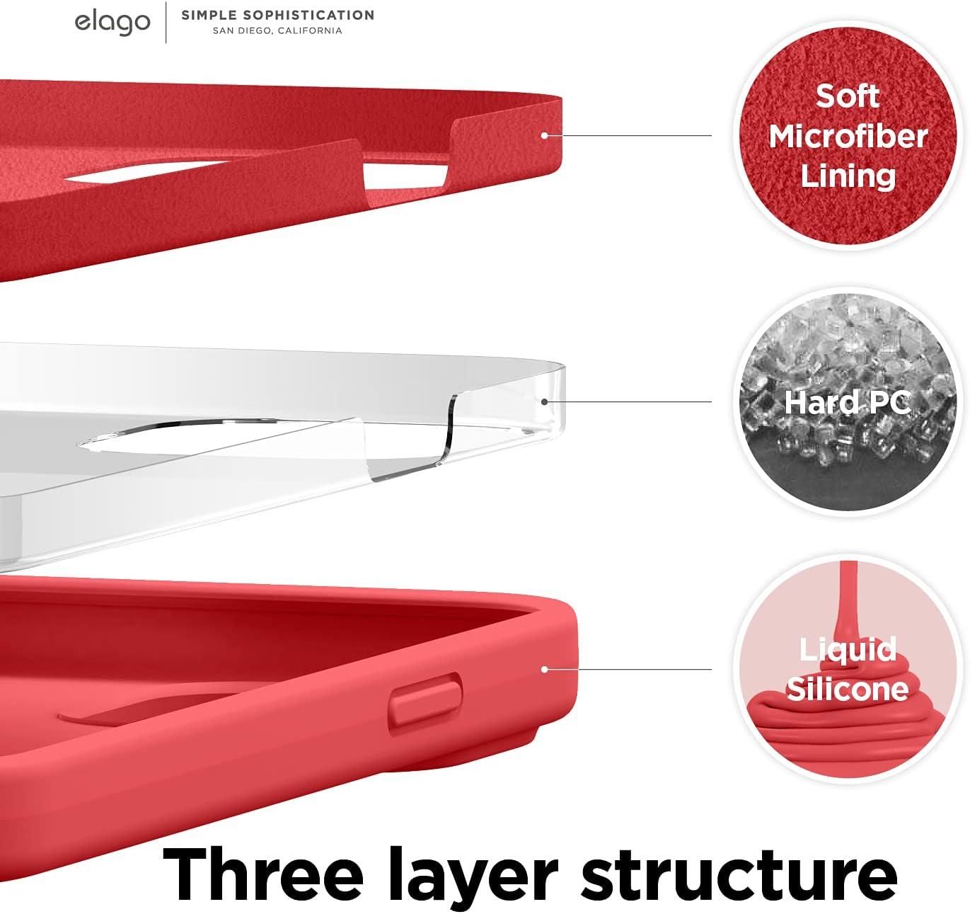 imageelago Liquid Silicone Case Compatible with iPhone 13 Pro Max 67 inches Premium Silicone Case Full Protection Case  Shockproof Cover with 3 Structure Whitered