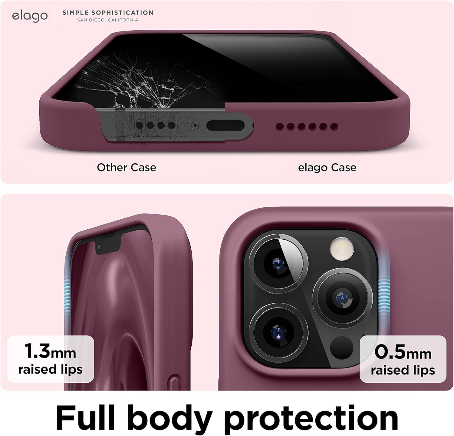 imageelago Liquid Silicone Case Compatible with iPhone 13 Pro Max 67 inches Premium Silicone Case Full Protection Case  Shockproof Cover with 3 Structure WhiteBurgundy